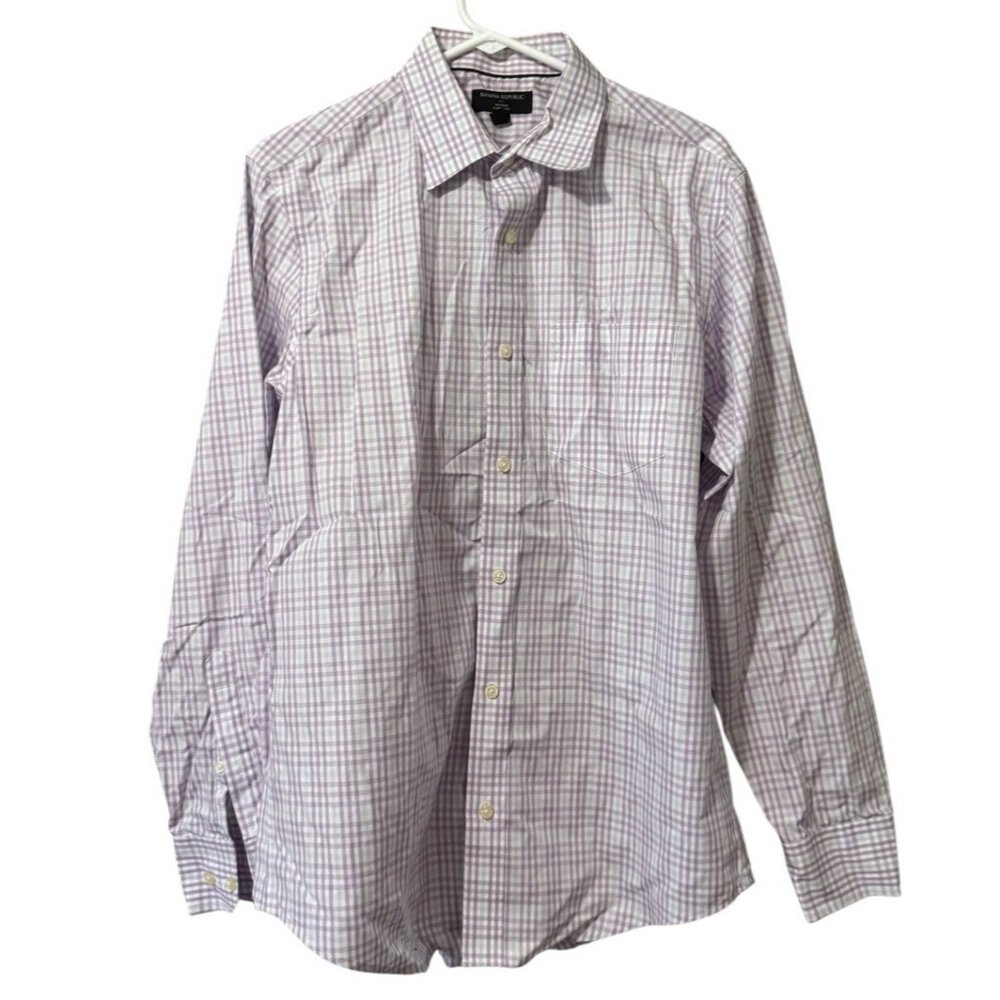 Banana Republic Shirt Men Size 15 15 1/2 33-34 Button Down Non Iron Classic Fit